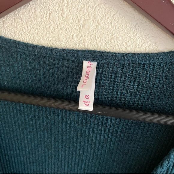 Target Xhiliration Women’s Turquoise Mock Wrap Ribbed A Line Dress Size XS - Picture 5 of 7